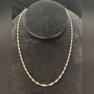 925 Sterling Silver ITALY 20" Spiral Twist Chain Necklace 6.82gm